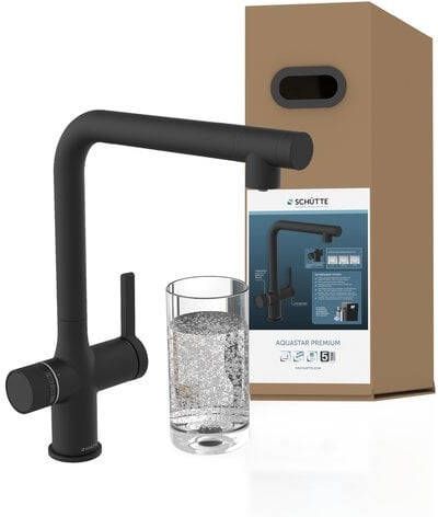 Schütte Schutte AQUASTAR PREMIUM spoelwater mengkraan | + Koel- en filtersysteem | Mat Zwart 99960