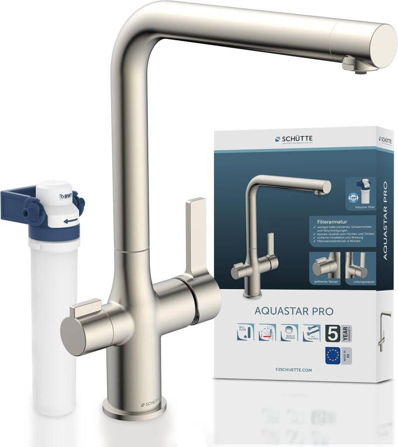Schütte Schutte AQUASTAR PRO drinkwater keukenkraan met filtersysteem | RVS look 99805