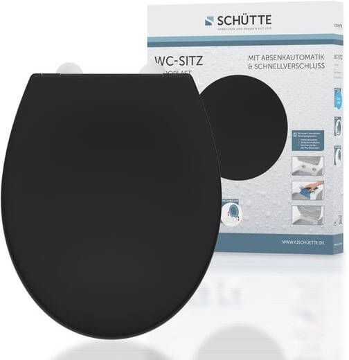 Schütte Schutte Duroplast WC-zitting | Zwart | Met valrem en afneembaar 82410