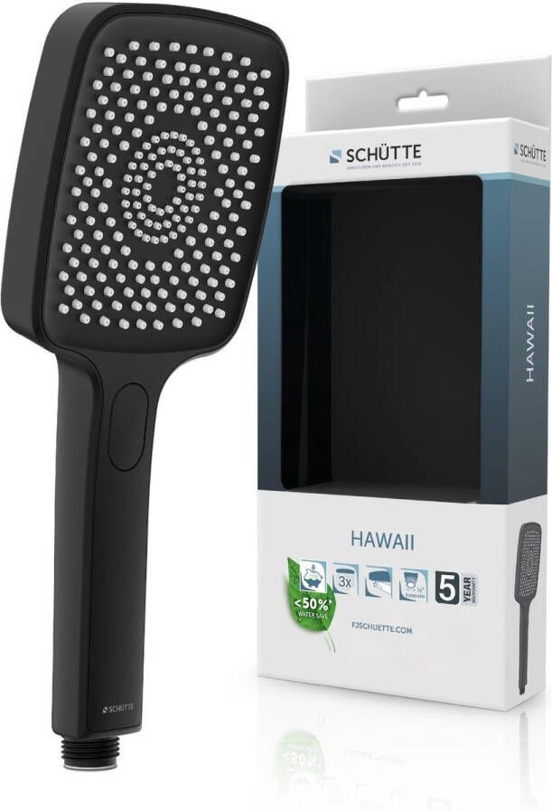 Schütte Schutte HAWAII Handdouche | Mat Zwart | Hoekig 60226