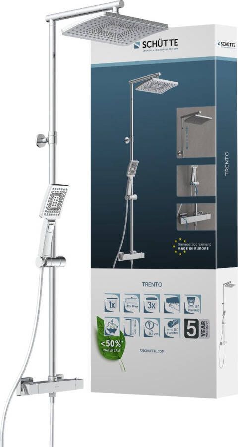 Schütte Schutte TRENTO Regendouche set met thermostatische kraan | Chroom 60140