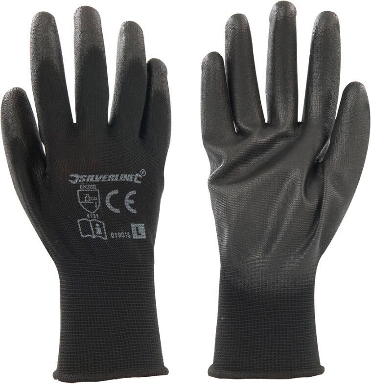 Silverline PU Handschoen met zwarte handpalm | L 9 819015