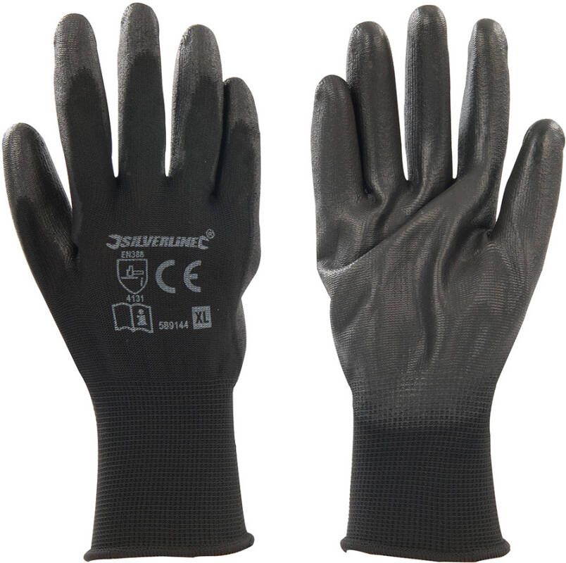 Silverline PU Handschoen met zwarte handpalm | XL 10 589144