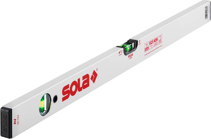 Sola Alu blokwaterpas AV100 100cm 2 libellen 0 50mm m zilver 01111301