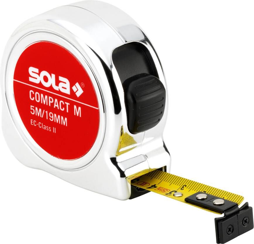 Sola Rolbandmaat 5mtr Compact M COM5 Magnetische eindhaak EG-Klasse 2 SB 50520501