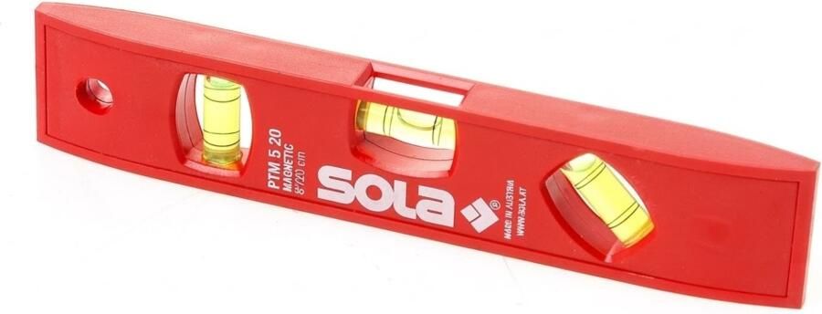 Sola Kunststof waterpas PTM5 20 blister 20cm 3 libellen hobby rood magn. SB 01430620 - Foto 2