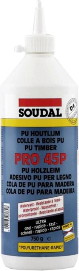 Soudal PRO 45P snelle houtlijm 750gr. 108765