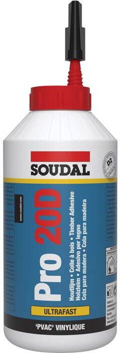 Soudal houtlijm (supersnel) Pro20D flacon 750gr. 108767