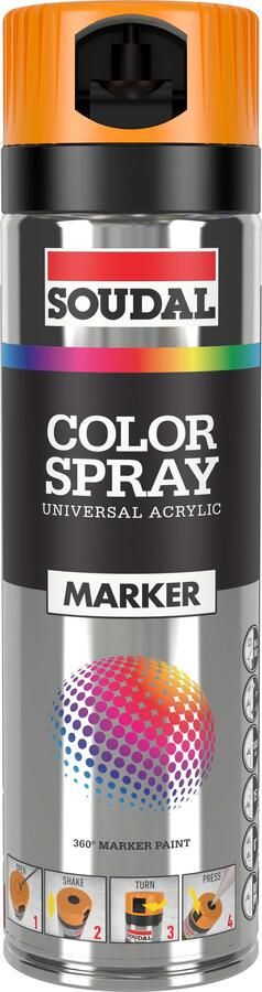 Soudal Color Marker Spray 500 ml | fluo orange 155571
