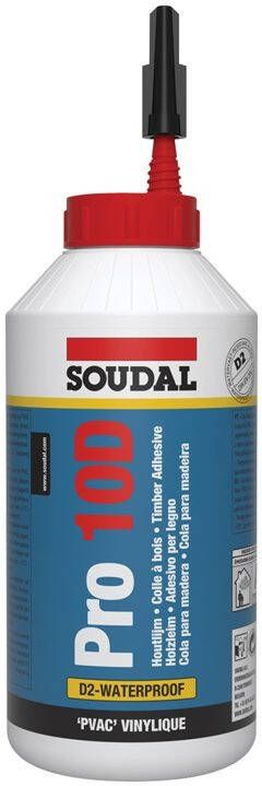 Soudal Witte Houtlijm Pro10D flacon 750gr. 108768