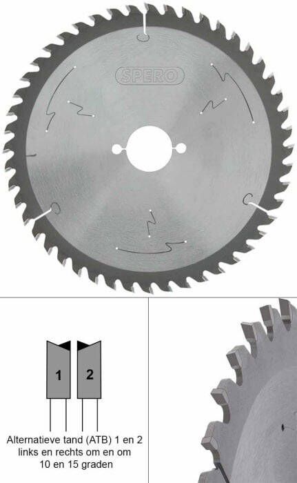 Spero 140mm hout TCT zaagblad 48 tands asgat 20mm SPW-140-48-20