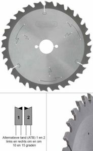 Spero 190mm hout TCT zaagblad 24 Tands asgat 30mm SPW-190-24-30