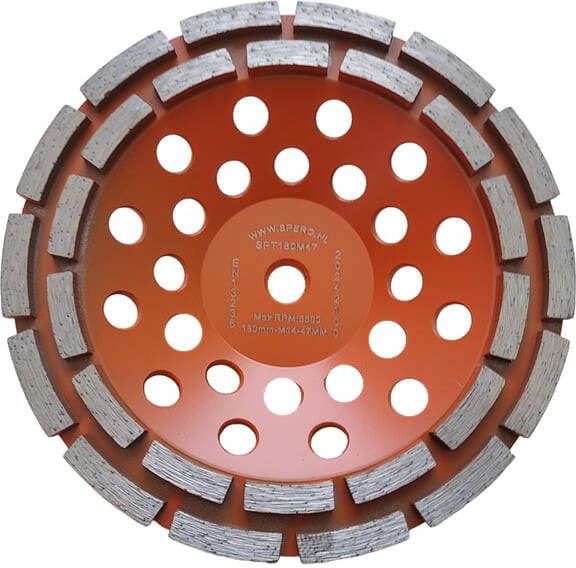 Spero Grof dubbele rij diamant komslijpschijf | Ø180mm | hard beton | M14 | H=47mm | TBV SPHS2001B-PR SPT180M47H