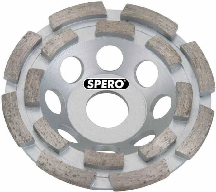 Spero Medium dubbele rij diamant komslijpschijf | 125mm | steen kalkzandsteen zandcement | asgat 22.23mm SPDRZVECO