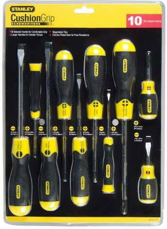 Stanley Handgereedschap 10-Delige Cushiongrip Schroevendraaierset Standaard Phillips 2-65-005