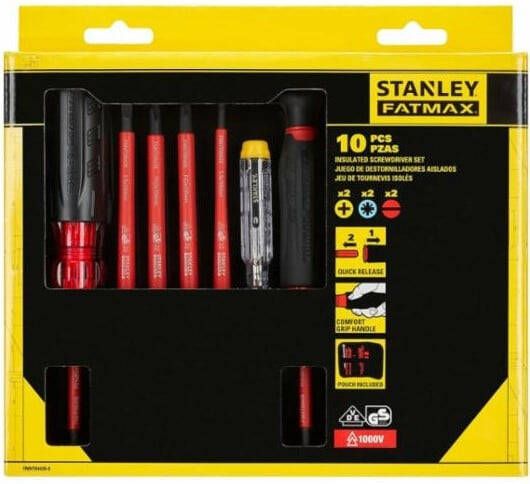 Stanley Handgereedschap Stanley FATMAX Schroevendraaierset 10-delig | VDE Multi-bit FMHT66426-0
