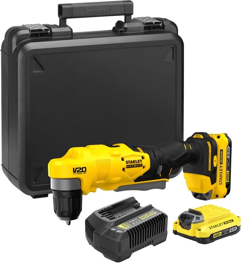 Stanley Powertools Stanley FATMAX SFMCD750D2K V20 Haakse Boormachine | 2X 2Ah Kit SFMCD750D2K-QW