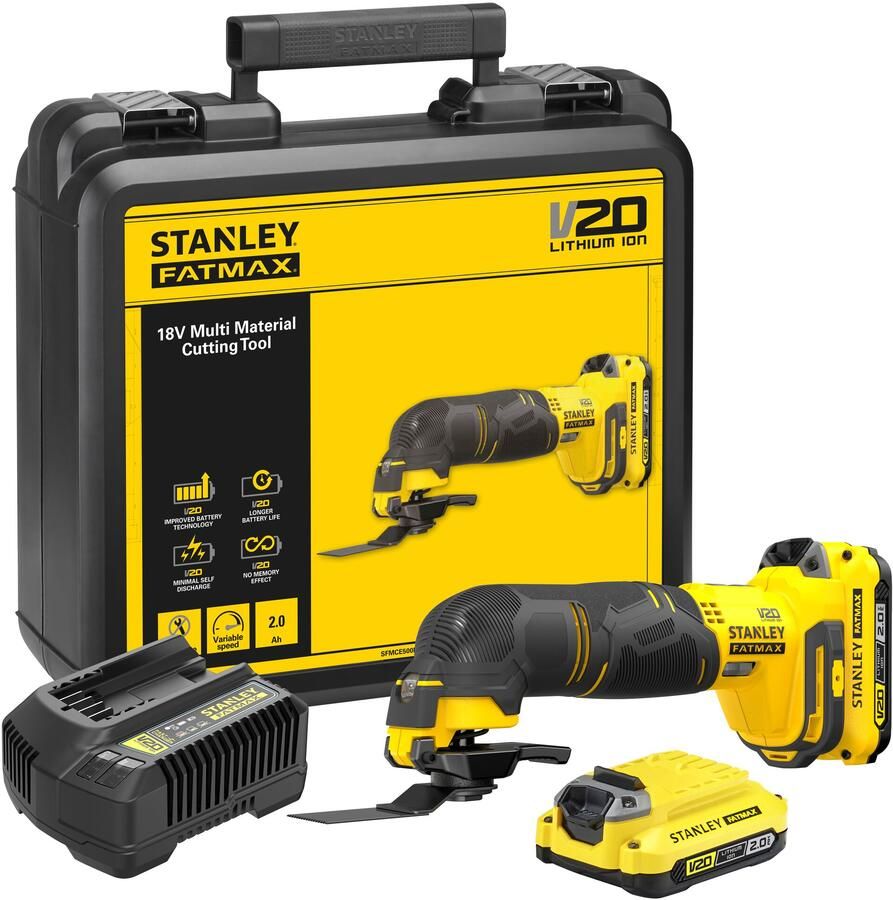 Stanley Powertools Stanley FATMAX SFMCE500D2K V20 18V Multitool | 2x2.0Ah SFMCE500D2K-QW