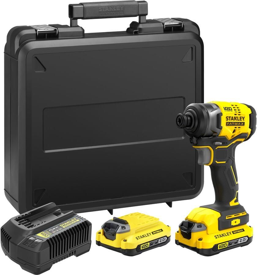 Stanley Powertools Stanley FATMAX SFMCF810D2K V20 18V Accu Slagschroevendraaier | 2x 2.0Ah en lader SFMCF810D2K-QW