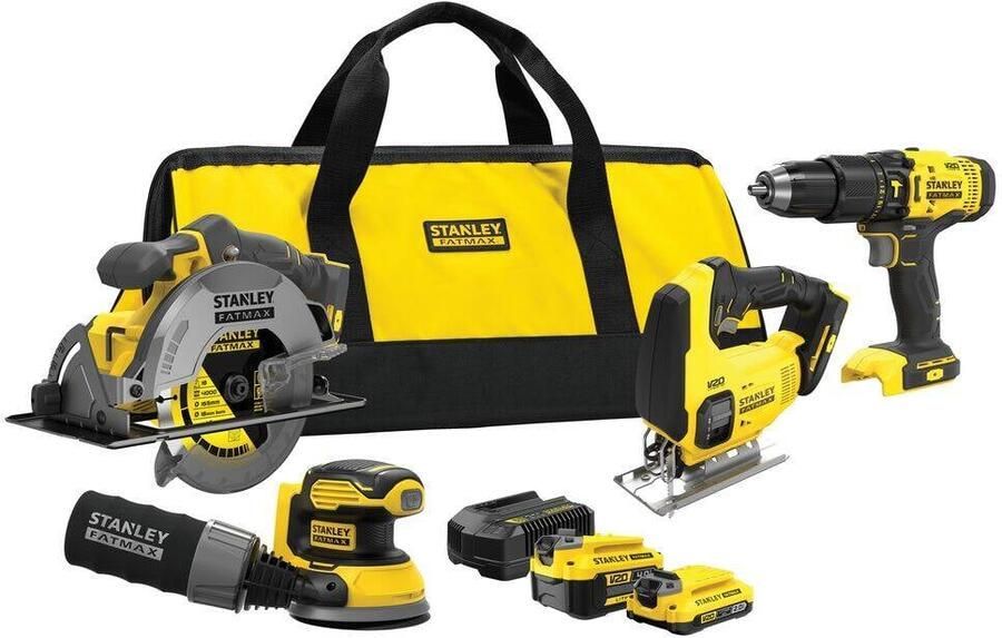 Stanley Powertools Stanley FATMAX SFMCK412MDS V20 18V 4PC Woodworking Kit 1x4Ah 1x2Ah SFMCK412MDS-QW