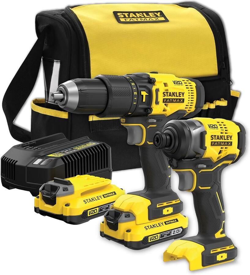 Stanley Powertools Stanley FATMAX SFMCK465D2S | V20 accu combiset 18V 2 machines in softbag (2x 2.0Ah accu + lader) SFMCK465D2S-QW