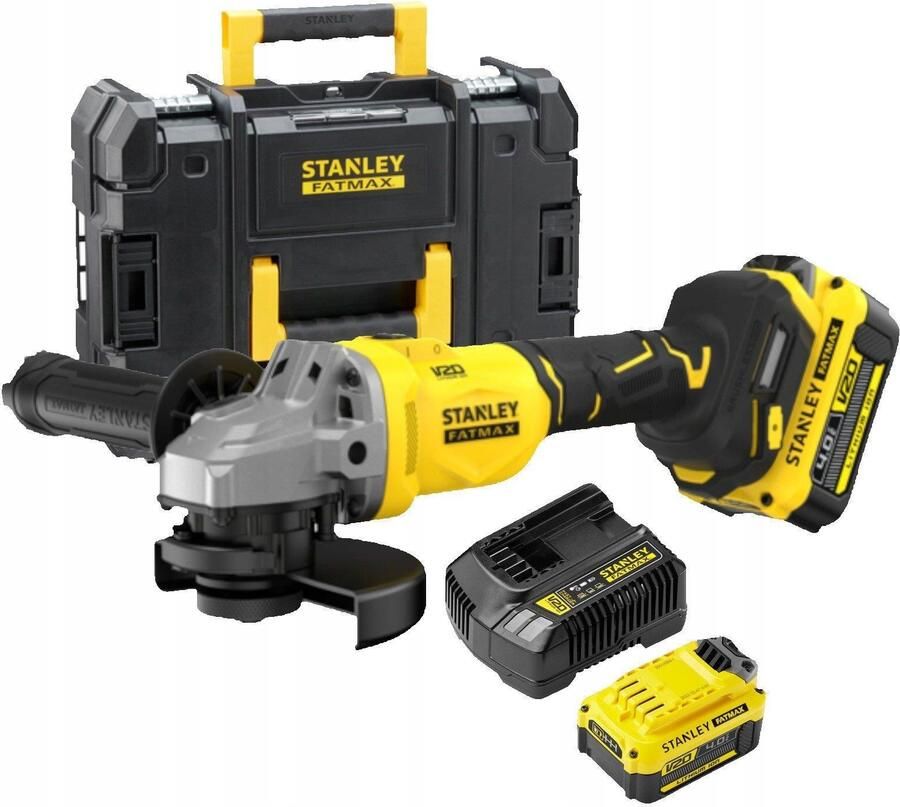 Stanley Haakse slijper SFMCG710M1T-QW | Brushless | V20 | 18V | 125mm | In koffer | Incl. 2x 4.0Ah accu en lader SFMCG710M1T-QW