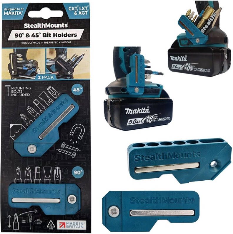 StealthMounts 4590 Bithouder voor Makita | Blauw | 2 stuks BH-MK-4590-BLU