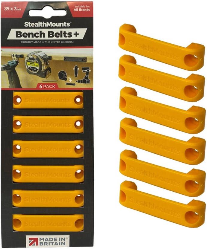 StealthMounts Bankriem | Geel | 6 Stuks BB-PL-YLW-6