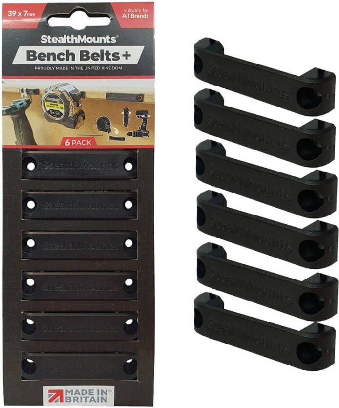 StealthMounts Bankriem | Zwart | 6 stuks BB-PL-BLK-6