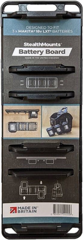 StealthMounts Batterijbord voor Makita LXT | Zwart BD-MK18-1