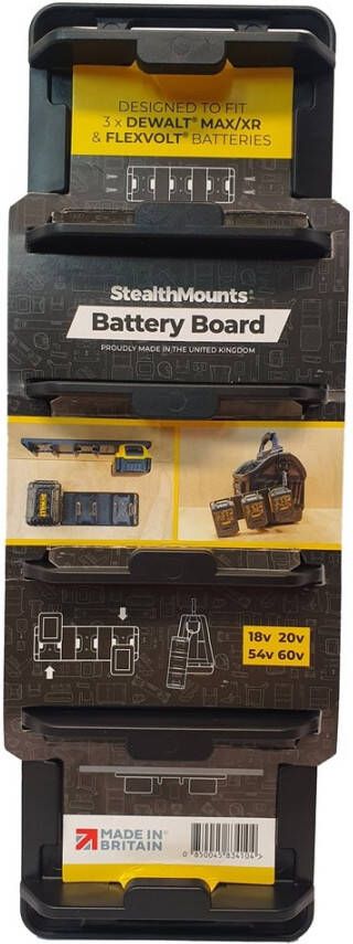 StealthMounts Batterijhouder voor DeWalt 20v XR | Zwart BD-DW20-1
