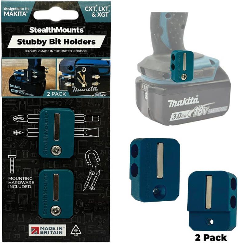 StealthMounts Bithouder voor Makita | Blauw | 2 stuks BH-MK-S-BLU-2