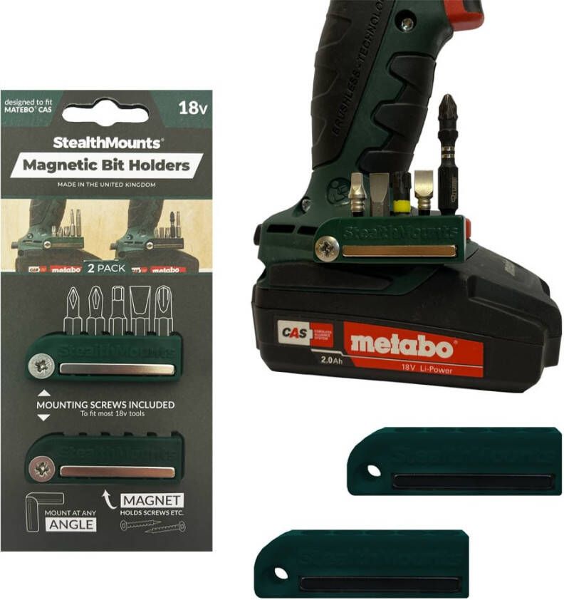 StealthMounts Bithouder voor Metabo CAS | Groen | 2 stuks BH-MT-GRN-2