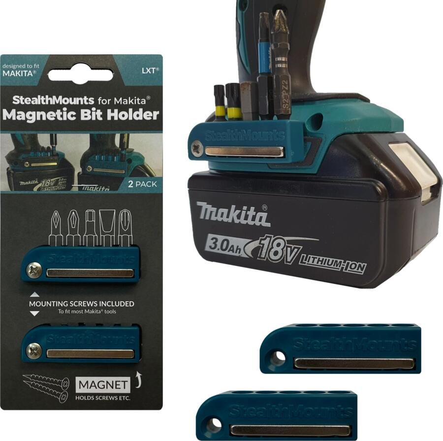 StealthMounts Bithouder voor Makita | Blauw | 2 stuks BH-MK-BLU-2