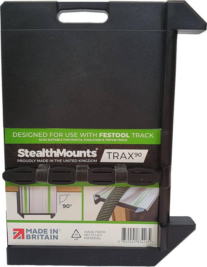 StealthMounts Trax90 Baanzaagvierkant voor Festool Geleiderails | Zwart TSS-S-FT-1