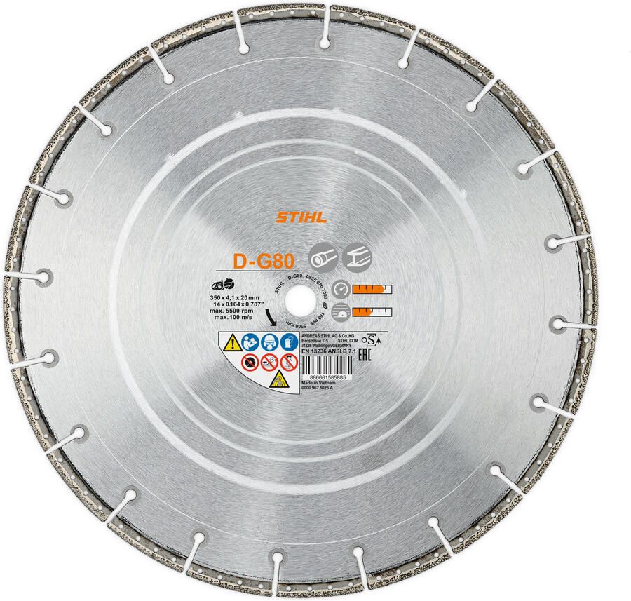 Stihl Accessoires Doorslijpschijven D-G80 Ø 300mm 12" 08350707002