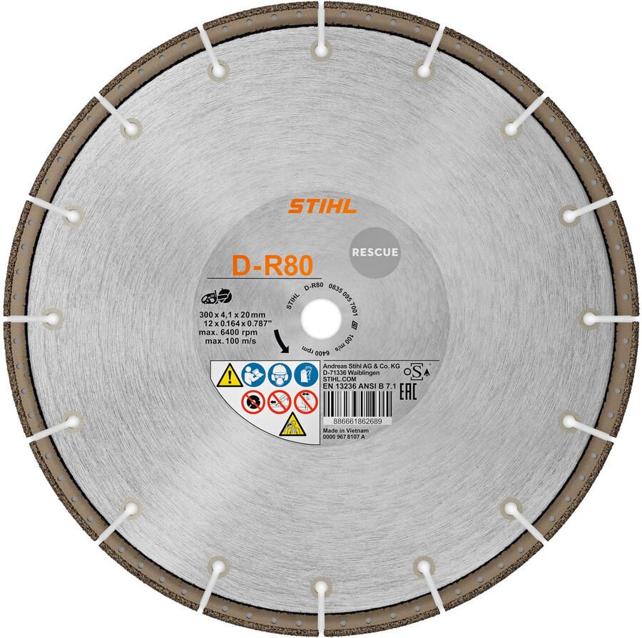 Stihl Accessoires Doorslijpschijven D-R80 Ø 300mm 12" 08350957001