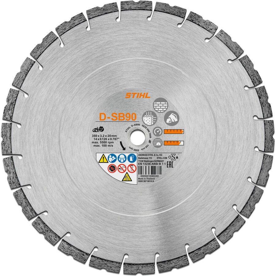 Stihl Accessoires Doorslijpschijven D-SB90 Ø 350mm 14" 08350967009