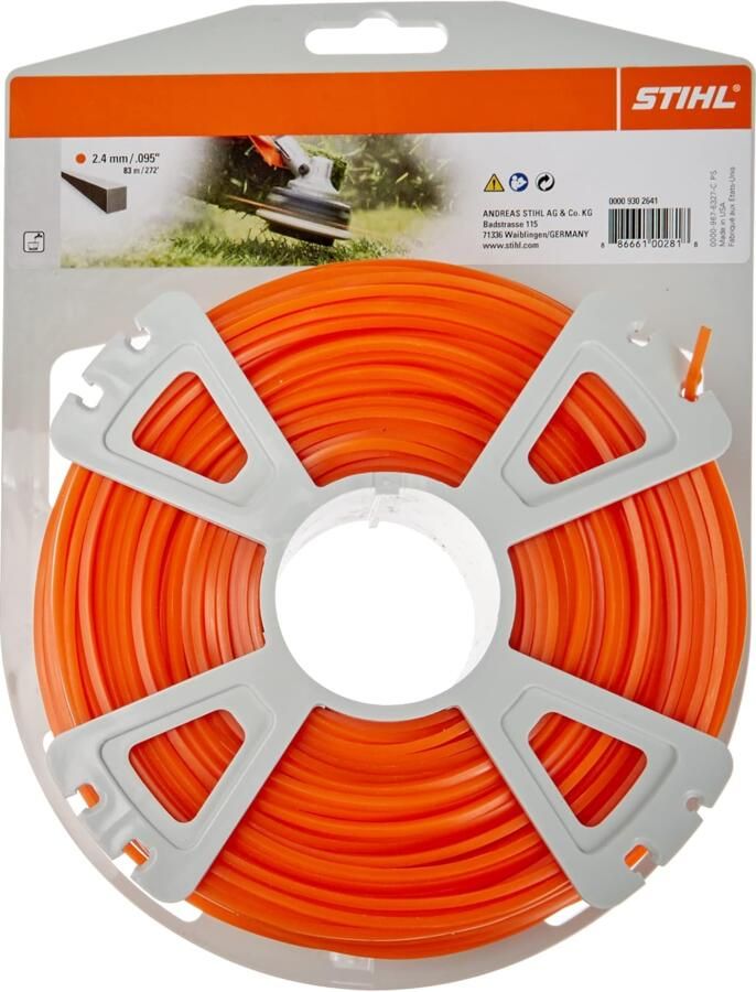 Stihl Accessoires Vierkant maaidraad op rol | Ø 2 4 mm x 83 0 m 00009302641