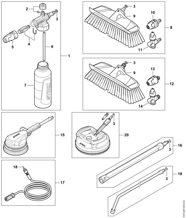 Stihl Accessoires Voertuigreinigingsset 49105006110