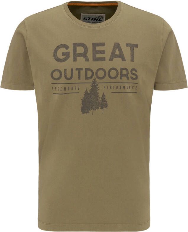 Stihl T-shirt | "OUTDOORS" | olive | Maat XL 04201000760