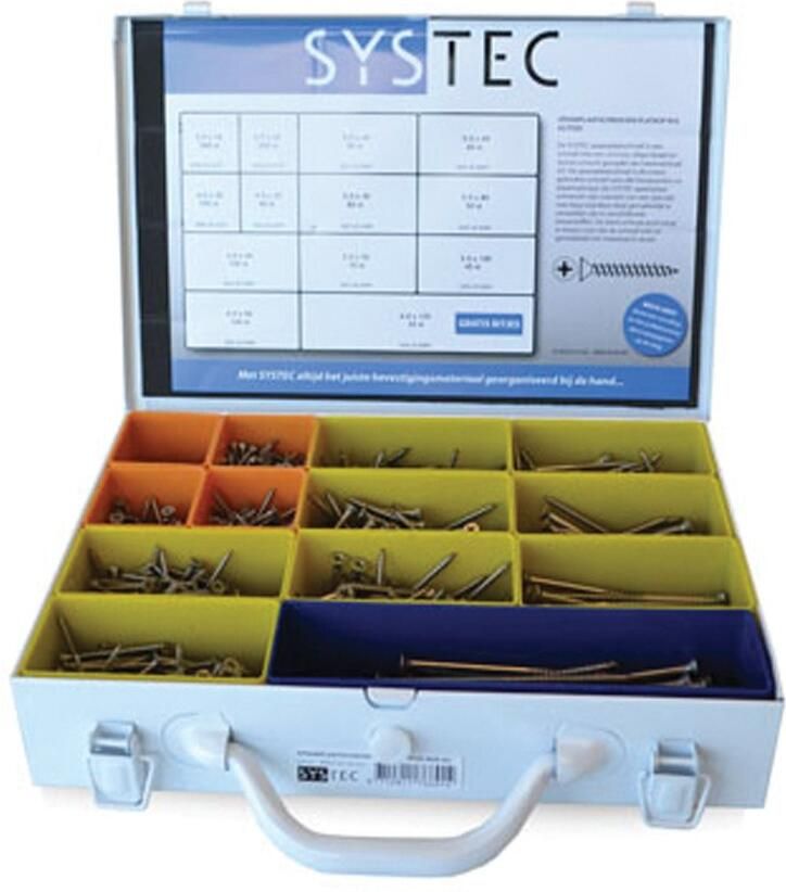 Systec Assortimentskoffer Spaanplaatschroef Rvs-A2 Pk Pozi 8960.60.40301