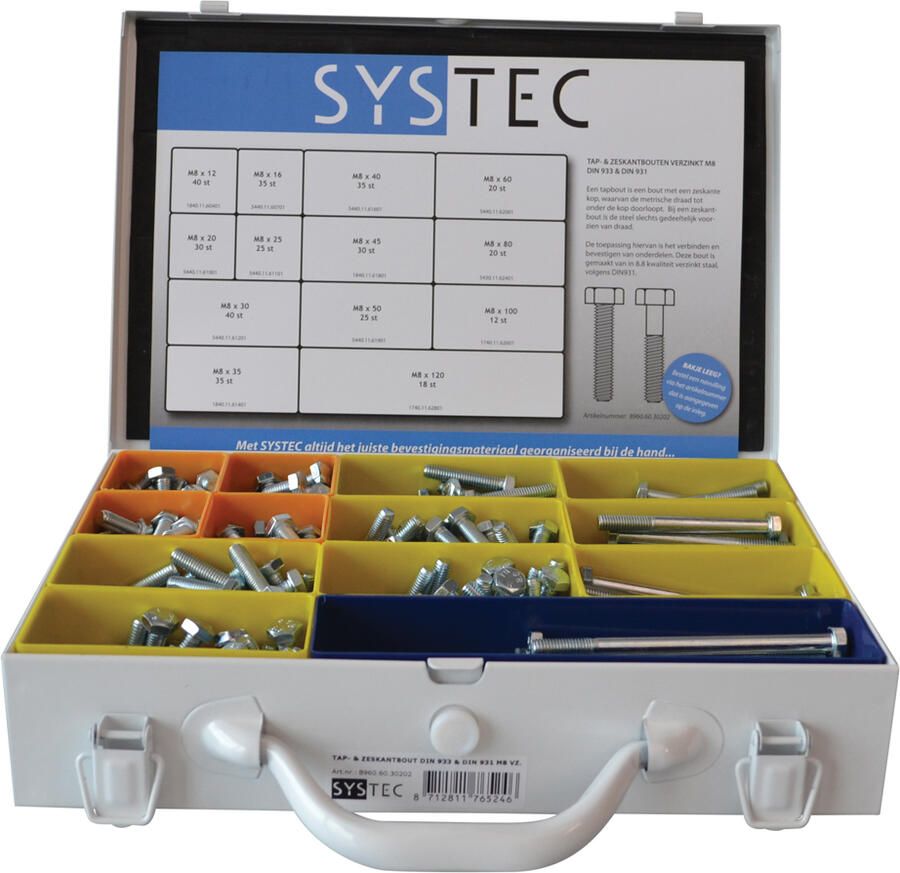 Systec Assortimentskoffer Tap- & Zeskantbout Vz Din933 931 M8 8960.60.30202