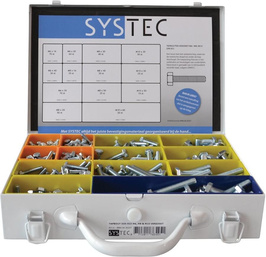 Systec Assortimentskoffer Tapbout Vz Din933 M6 M8 M10 8960.60.30207