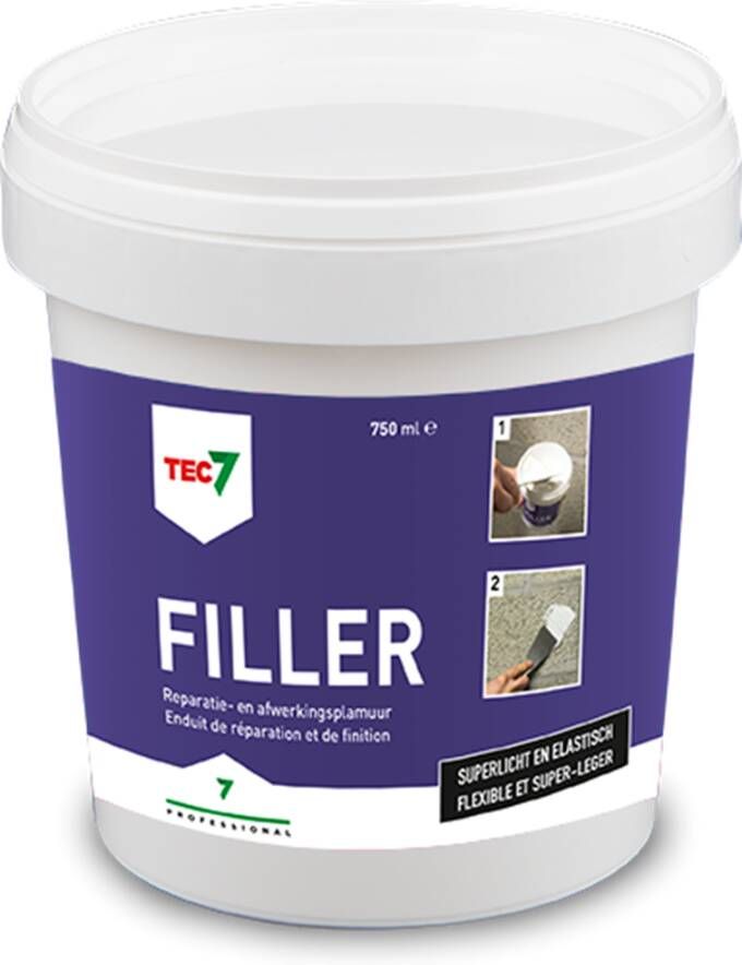 Tec7 Filler pot Alles-in-één vulmiddel en afwerkingsplamuur 750ml 601075000