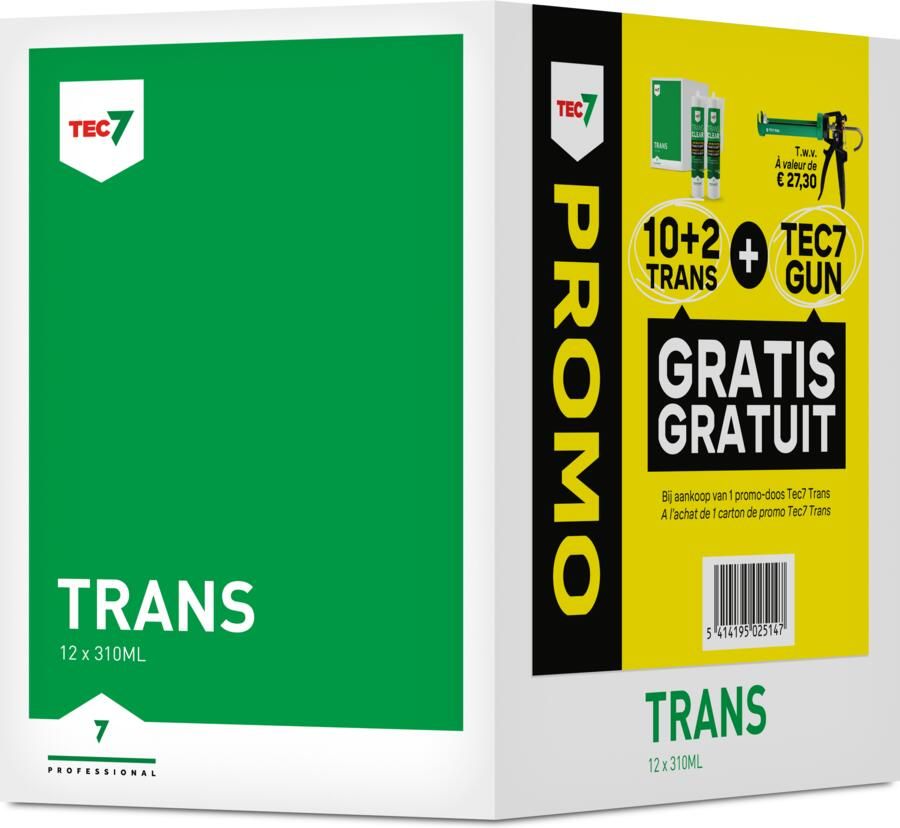 Tec7 Trans Clear Patroon Transparante voegkit 310ml 539506000 - Foto 2