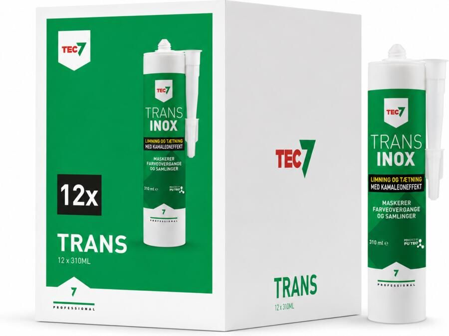 Tec7 Trans Inox Transparante afdichtingskit met inox-pigmenten patroon 310ml 12st 539706000-1
