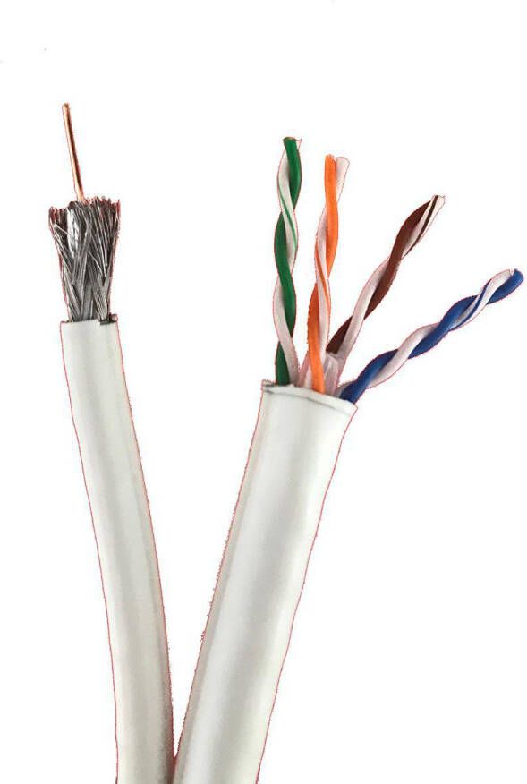 Technetix CAT6 UTP COAX-18 Gecombineerde Installatiekabel Wit Eca 20 m | 1 stuks TN-CAT6C18-20M