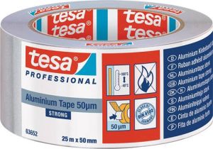 Tesa Aluminiumtape | met liners | lengte 25 m | breedte 50 mm wiel | 6 stuks 63652-00001-00