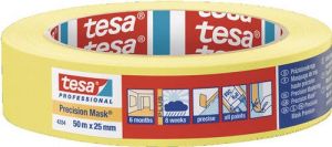 Tesa Precisie afplaktape | glad | geel | lengte 50 m | breedte 25 mm | wiel | 6 stuks 04334-00001-00